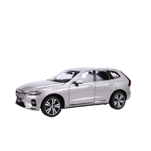 Spielzeugauto für Kinder 1/18 for Volvo XC60 2022 SUV Druckguss-Legierung Automodellbausätze Metall Sammelspielzeug for Kinder ab 14 Jahren Auto Modell Bauset(Silver) von PYWCOM