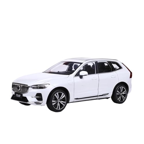 Spielzeugauto für Kinder 1/18 for Volvo XC60 2022 SUV Druckguss-Legierung Automodellbausätze Metall Sammelspielzeug for Kinder ab 14 Jahren Auto Modell Bauset(White) von PYWCOM