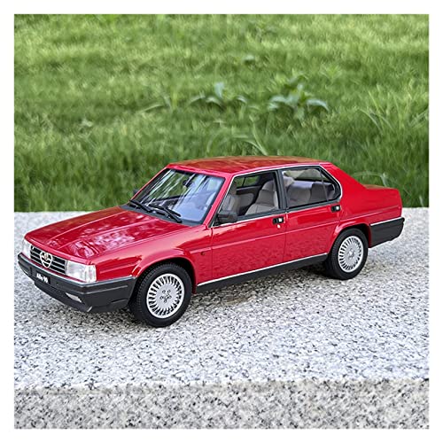 Spielzeugauto für Kinder 1 18 Für Alfa Romeo 90 2.5i Q.ORO Simulation Legierung Oldtimer Modell Statische Fahrzeugsammlung Souvenirs Auto Modell Bauset(Rot) von PYWCOM