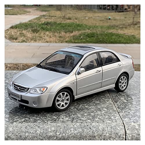 Spielzeugauto für Kinder 1 18 Für KIA CERATO Simulation Diecast Automodell Erwachsene Sammlung Ornament Souvenir Display Auto Modell Bauset(Silber) von PYWCOM