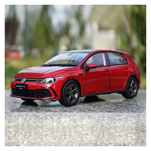 Spielzeugauto für Kinder 1 18 Für Volkswagen Golf R-Line Simulation Diecast Metal Oldtimer Modellsammlung Souvenir Ornamente Auto Modell Bauset(Rot) von PYWCOM