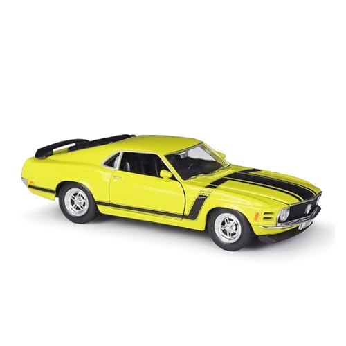 Spielzeugauto für Kinder 1 24 Für 1970 Ford Mustang BOSS 302 Simulation Legierung Die-cast Handwerk Auto Modell Spielzeug Sammlung Replik Auto Modell Bauset(Taglia unica) von PYWCOM