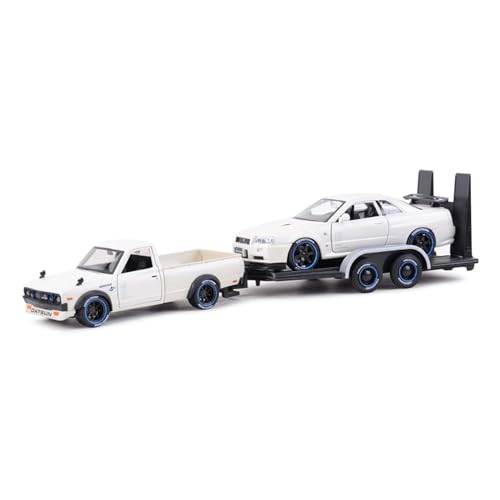 Spielzeugauto für Kinder 1 24 Für 1973 Datsun 620 Pick-UP & Skyline R34 GT-R Static Die-cast Vehicle Collector Car Model Toy Auto Modell Bauset von PYWCOM