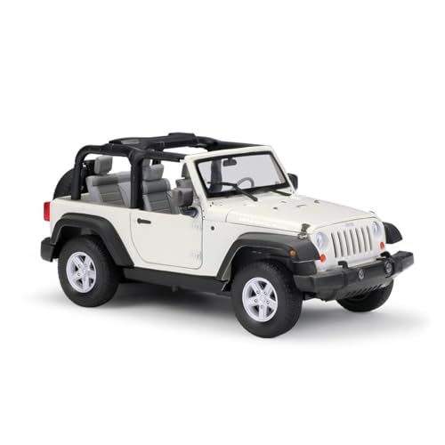 Spielzeugauto für Kinder 1 24 Für Jeep 2007 Wrangler Alloy Die Cast 4 Wheel Disc Brake Car Model Toy Collector Replica Auto Modell Bauset(Taglia unica) von PYWCOM