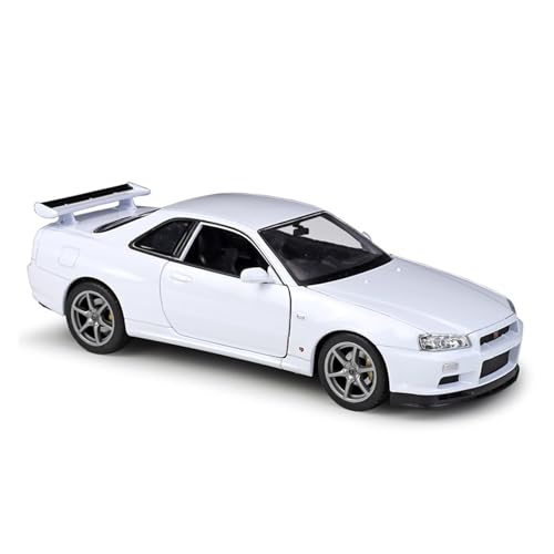 Spielzeugauto für Kinder 1 24 Für Nissan Skyline GT-R R34 Miniatur Legierung Die-cast Auto Modell Spielzeug Sammlerstück Replik Auto Modell Bauset(2) von PYWCOM