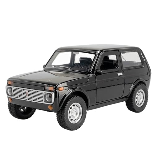 Spielzeugauto für Kinder 1:18 for Lada NIVA Klassische Druckgusslegierung Hochsimulation Automodellbausätze Autospielzeug for Kinder Auto Modell Bauset(Black) von PYWCOM