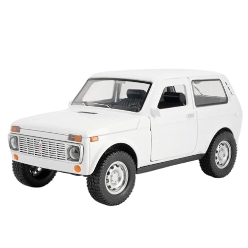 Spielzeugauto für Kinder 1:18 for Lada NIVA Klassische Druckgusslegierung Hochsimulation Automodellbausätze Autospielzeug for Kinder Auto Modell Bauset(White) von PYWCOM