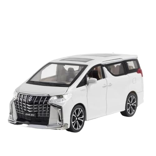 Spielzeugauto für Kinder 1:24 for Alphard Simulation Metall Business MPV Fahrzeuge Legierung Diecast Auto Modell Spielzeug Auto Modell Bauset(White) von PYWCOM