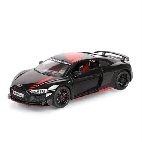 Spielzeugauto für Kinder 1:24 for Audi R8 V10 Plus Legierung Leistung Sport Auto Modell Kits Diecast Metall Spielzeug Racing Auto Modell Bauset(Black) von PYWCOM