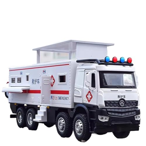 PYWCOM Spielzeugauto für Kinder 1:24 for Nomadism Feuerwehrauto Krankenwagen Legierung Auto Modellbausätze Hohe Simulation Fahrzeuge for Erwachsene Auto Modell Bauset(White) von PYWCOM