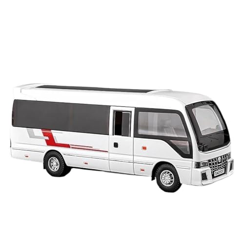 Spielzeugauto für Kinder 1:32 for Coaster Legierung Luxy Bus Auto Modell Kits Druckguss Metall Passagier Coach Fahrzeuge Auto Modell Auto Modell Bauset(White) von PYWCOM