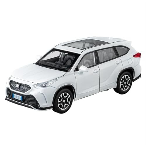 Spielzeugauto für Kinder 1:32 for SUV Crown Kluger Metalllegierung Automodellbausätze Druckgussspielzeug Hohe Simulation Fahrzeug Auto Modell Bauset(White) von PYWCOM