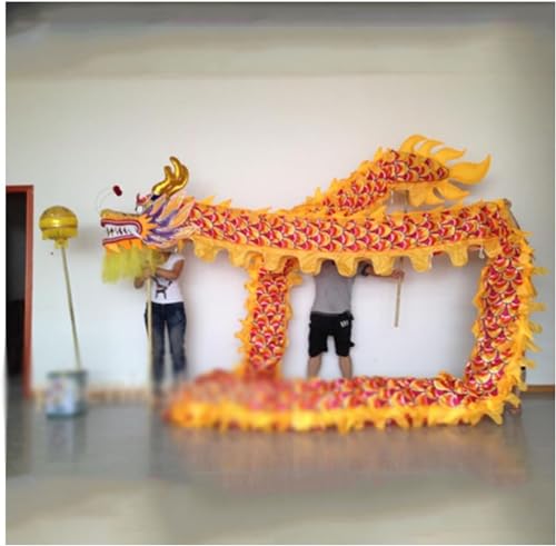 PZEOB 10 m chinesischer Löwentanz aus Seide, Drachentanz, 6-Personen-Rollenspiel, Löwentanz-Kostüm, traditionelles chinesisches Löwentanz-Maskottchen-Kostüm von PZEOB