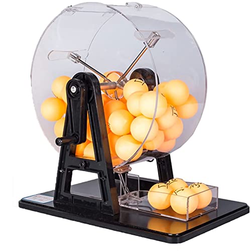 Manuelle Lotteriemaschinen Bingo Set with Bingo cage and 50 Balls, Suitable for Entertainment venues, Shopping centres and supermarkets von PZOFERLIN