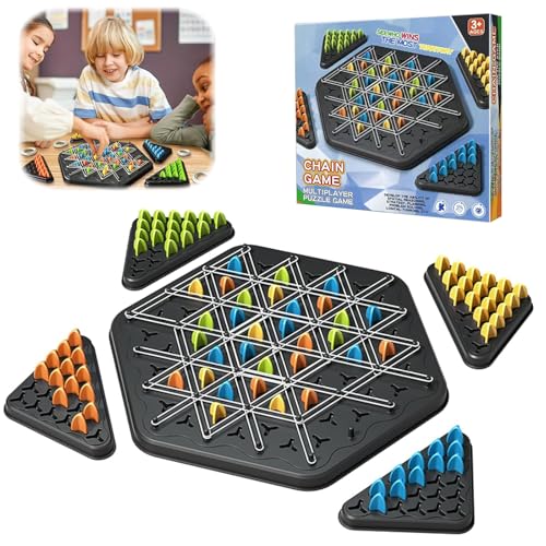 Triggle Game lustiges Triggles Spiel Triggle Spiel mit Gummibänder Triggle Schachspiel Interaktives Steckspiel Dreiecksschachbrettspiel Triggle Spiel ，für Familienfeiern mit Kindern und Erwachsenen von PacuM