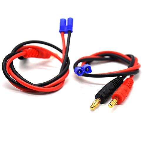 Padarsey 2 Stück EC2 Stecker auf 4 mm Bananenstecker Adapter Ladekabel Kabel Kabel Kabel Testleitungen 16 AWG 29,5 cm für RC Lipo Akku (2 Stück) von Pardarsey