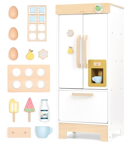 PairPear Kids Play Kitchen - Wooden Cooler for Kids Kitchen Playset with Accessories von PairPear