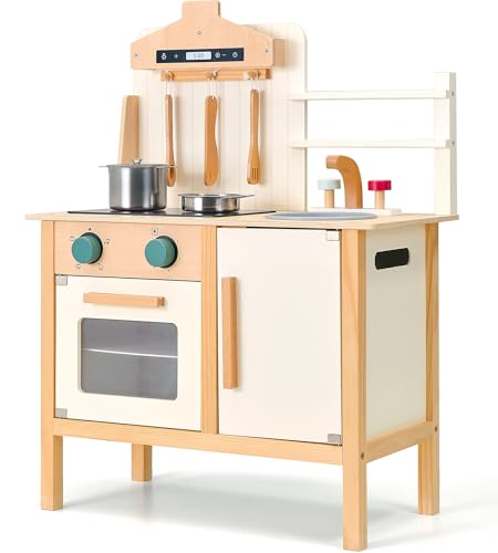 PairPear Spielküchen aus Holz für Kinder mit Metalltöpfen & Kochzubehör, 3-stufig höhenverstellbar, Spielküche mit Holzutensilien, Geeignet für Kinder ab 3 Jahren PairPear Spielküchen aus Holz für Kinder mit Metalltöpfen & Kochzubehör, 3-stufig höhenverstellbar, Spielküche mit Holzutensilien, Geeignet für Kinder ab 3 Jahren von PairPear