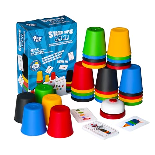 Pairez Toys Quick Stacking Cups Spiele für Kinder, klassisches Stapelbecherspiel, Speed-Matching-Cups-Spiele, interaktive Eltern-Kind-Spielzeuge mit 24 Karten & 30 Bechern Pairez Toys Quick Stacking Cups Spiele für Kinder, klassisches Stapelbecherspiel, Speed-Matching-Cups-Spiele, interaktive Eltern-Kind-Spielzeuge mit 24 Karten & 30 Bechern von Pairez Toys