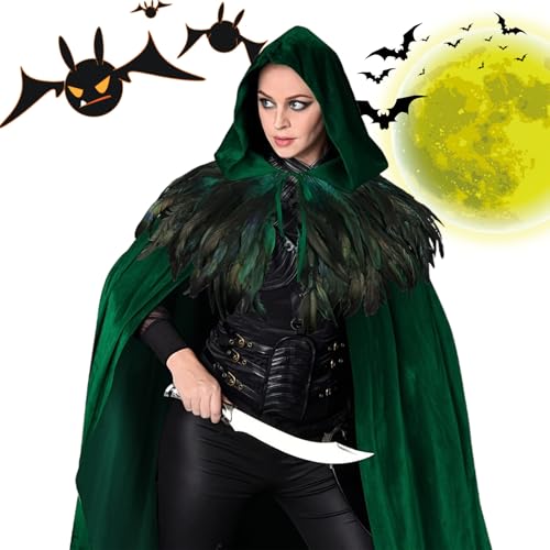 Palaufr Halloween Kapuzenumhang - Halloween Cosplay Kostüm Mit Kapuze - Unisex Gewand Herren Damen Hexenkostüm für Mottopartys Palaufr Halloween Kapuzenumhang - Halloween Cosplay Kostüm Mit Kapuze - Unisex Gewand Herren Damen Hexenkostüm für Mottopartys von Palaufr
