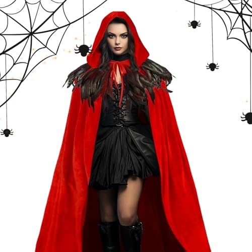 Palaufr Kapuzenumhang - Halloween Cosplay Kostüm Mit Kapuze,Unisex Gewand Herren Damen Hexenkostüm für Mottopartys Palaufr Kapuzenumhang - Halloween Cosplay Kostüm Mit Kapuze,Unisex Gewand Herren Damen Hexenkostüm für Mottopartys von Palaufr