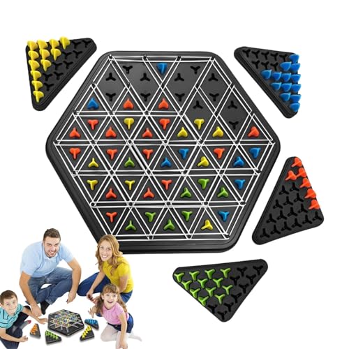 Triggle-Spiel, Triggle-Gummiband-Spiel, Lustiges Triggles-Spiel, Schachspiele Interaktives Spielzeug - Puzzle-Brett-Lernspielzeug, Ketten-Dreieck-Schach-Lernspielzeug von Palaufr