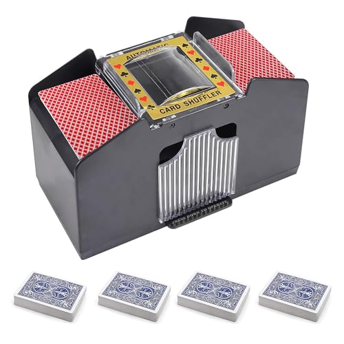 Automatischer Kartenmischer, 4 Deck, Spielkartenmischmaschine, Batterien nicht im Lieferumfang enthalten, Kartenmischer, elektronisches Casino, Poker, Kartenmischer, batteriebetrieben, für Casinos, von Palmcee