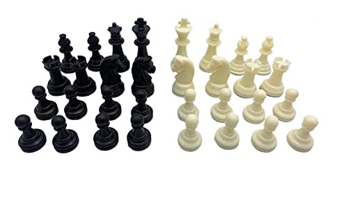 Palmetto Housewares Chess One Set 32 Stück ohne Brett, Ersatz-Schach-Ersatzteile, Kunstharz, kein Brett im Lieferumfang enthalten (Großer König 95mm) von Palmetto Housewares