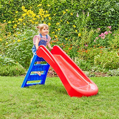 PalPlay Junior Faltbare Rutsche für Kleinkinder und Kinder ab 18 Monaten + Kinder Outdoor Spielgeräte. Ideale erste Rutsche für Kleinkinder und junge Kinder, Rot/Blau von Palplay