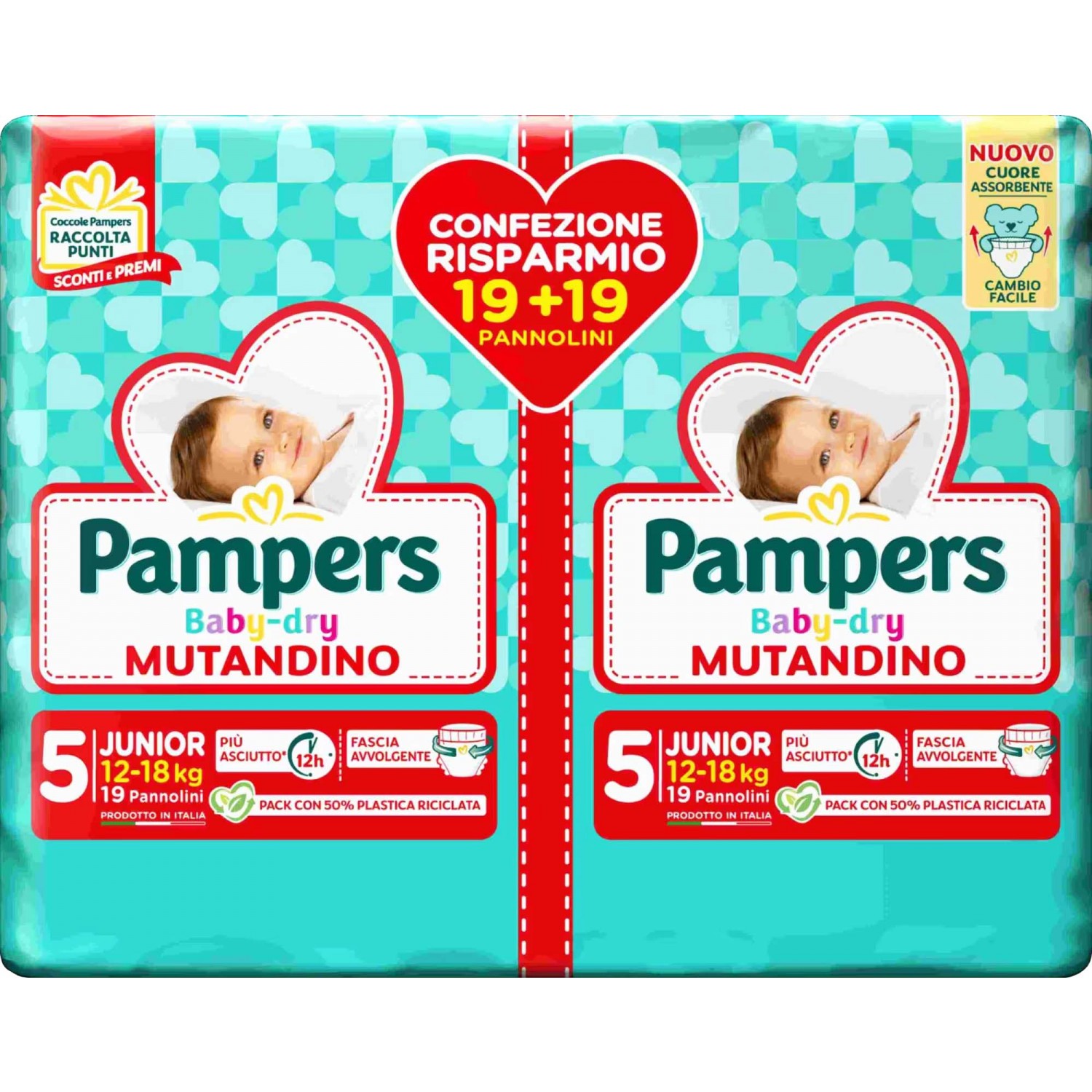 Bipack Pannolini Pampers Baby Dry Mutandino JUNIOR 12-18 Kg Misura 5 (38pz) von Pampers