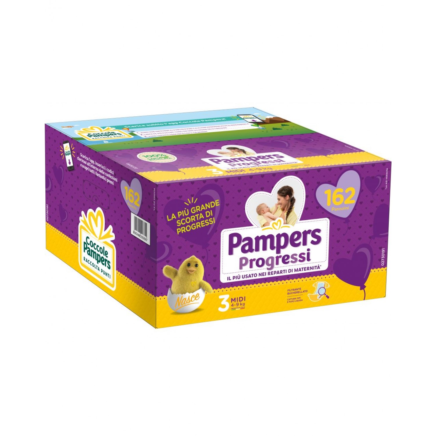 Esapack Windeln Pampers Progress Midi 4-9 Kg Größe 3 (162 Stück) von Pampers