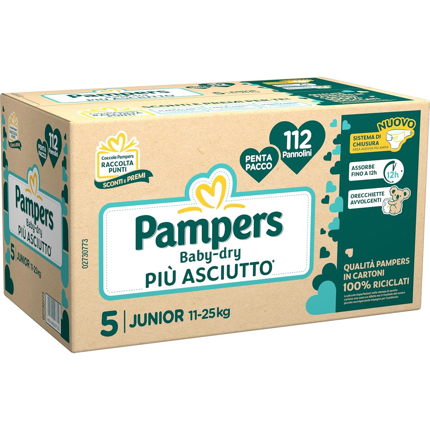 Pampers Baby Dry Junior Taglia 5-Pacco scorta da 112 Pannolini von Pampers