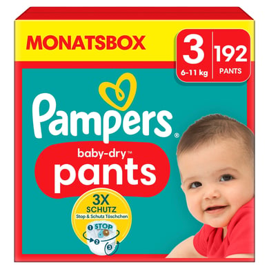 Pampers Baby-Dry Pants, Gr. 3 Midi, 6-11kg, Monatsbox (1 x 192 Pants) von Pampers