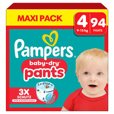 Pampers Baby-Dry Pants, Gr. 4 Maxi, 9-15kg, Maxi Pack (1 x 94 Pants) von Pampers