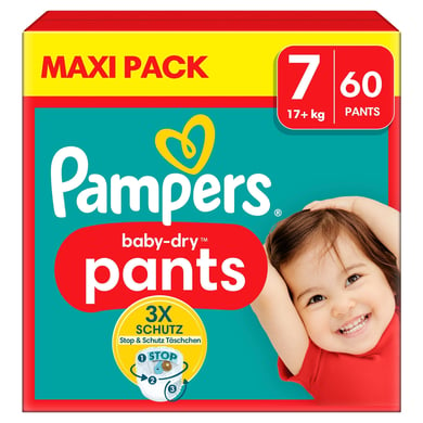 Pampers Baby-Dry Pants, Gr. 7 Extra Large, 17kg+, Maxi Pack (1 x 60 Pants) von Pampers