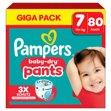 Pampers Baby-Dry Pants, Gr.7 Extra Large 15+kg, Giga Pack (1 x 80 Pants) von Pampers