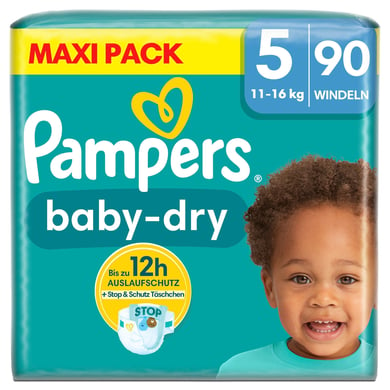 Pampers Baby-Dry Windeln, Gr. 5, 11-16 kg, Maxi Pack (1 x 90 Windeln) von Pampers