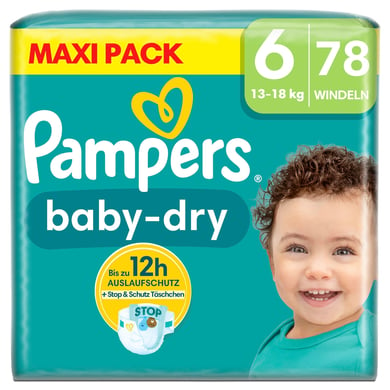 Pampers Baby-Dry Windeln, Gr. 6, 13-18 kg, Maxi Pack (1 x 78 Windeln) von Pampers