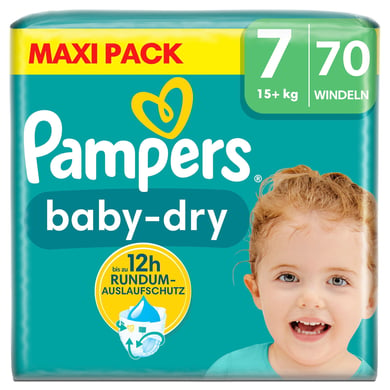 Pampers Baby-Dry Windeln, Gr. 7, 15+ kg, Maxi Pack (1 x 70 Windeln) von Pampers