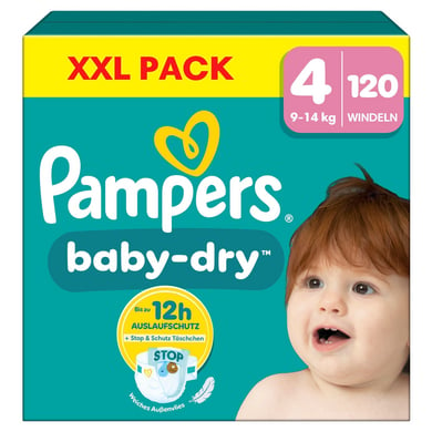 Pampers Baby-Dry Windeln, Gr.4 Maxi 9-14kg, XXL Pack (1 x 120 Windeln) von Pampers