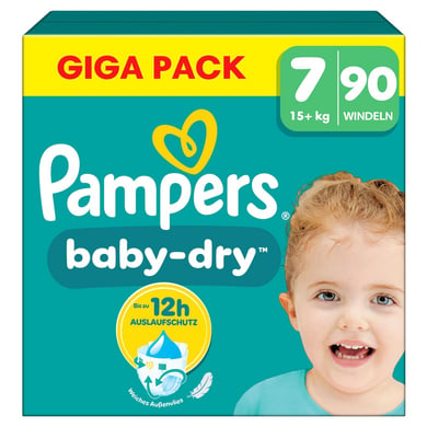 Pampers Baby-Dry Windeln, Gr.7 Extra Large 15+kg, Gigapack (1 x 90 Windeln) von Pampers