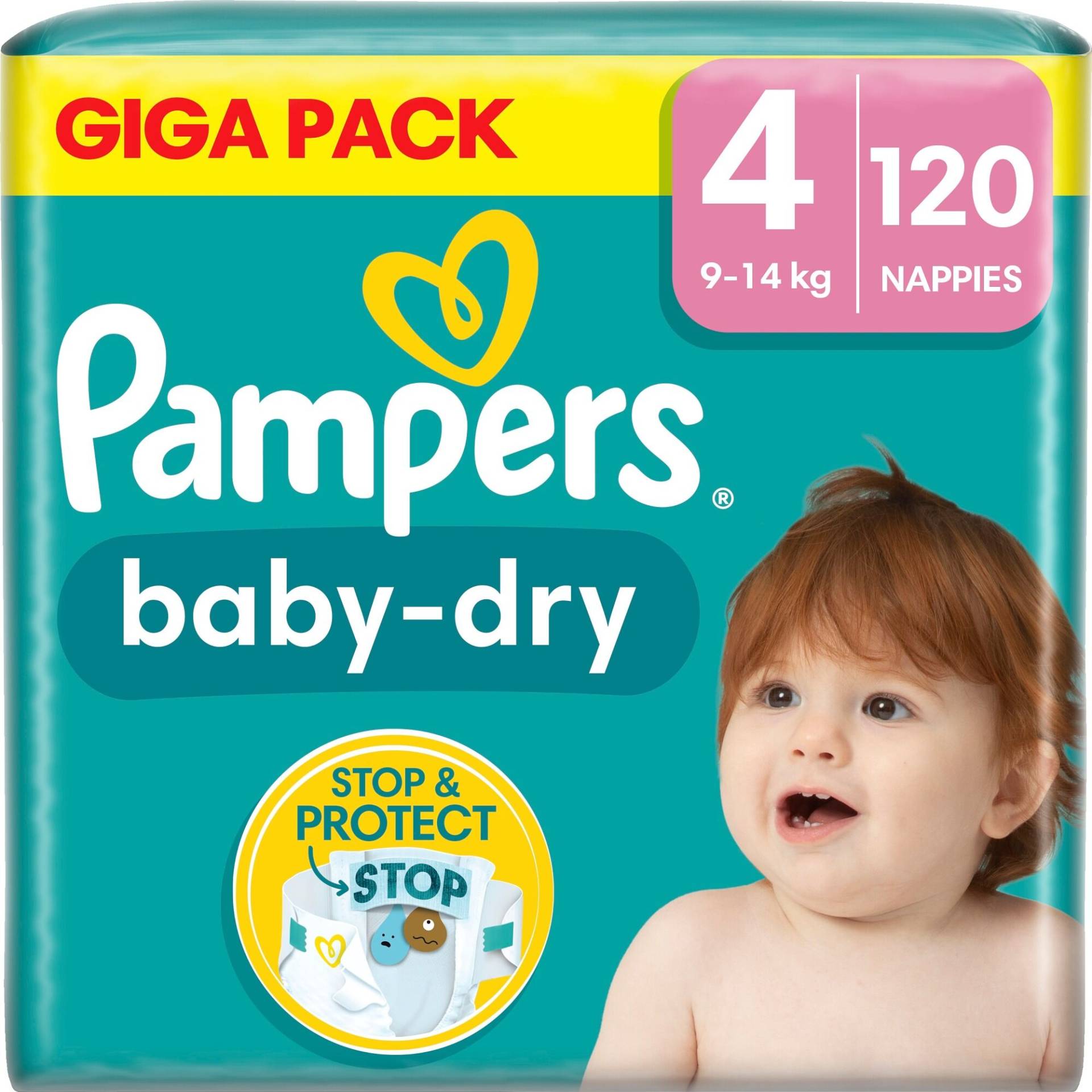 Pampers Baby-Dry Windeln Größe 4 9-14 kg 120er-Pack von Pampers