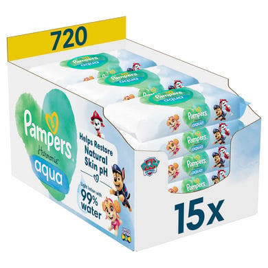 Pampers Feuchttücher Harmonie Aqua Paw Patrol 720 Tücher (15 x 48 Stk) von Pampers