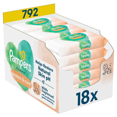 Pampers Feuchttücher Harmonie Protect & Care, 792 Tücher (18 x 44 Stk) von Pampers