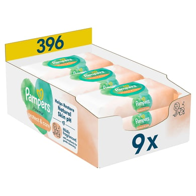 Pampers Feuchttücher Harmonie Protect & Care Calendula, 396 Tücher (9 x 44 Stk) von Pampers