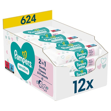 Pampers Feuchttücher Sensitive 624 Tücher (12 x 52 Stk) von Pampers