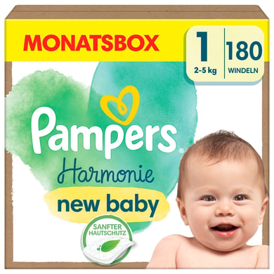 Pampers Harmonie Gr.1 Newborn, 2-5 kg, Monatsbox (1x180 Windeln) von Pampers