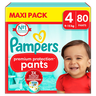 Pampers Premium Protection Pants, Gr. 4, 9-15kg, Maxi Pack (1x 80 Windeln) von Pampers