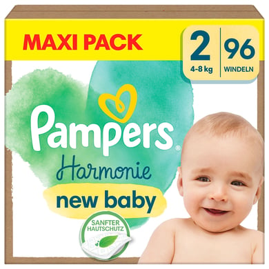 Pampers Windeln Harmonie Gr. 2 Mini, 4kg - 8kg, Maxi Pack (1x96 Windeln) von Pampers