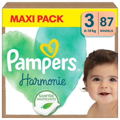 Pampers Windeln Harmonie Gr. 3 Midi, 6-10 kg, Maxi Pack (1x 87 Windeln) von Pampers